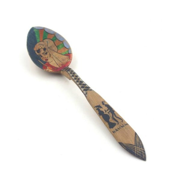 El Boyama Türk Kadını Resimli Ahşap Kaşık  Üsküdar Katibim Kaşık ürün görseli