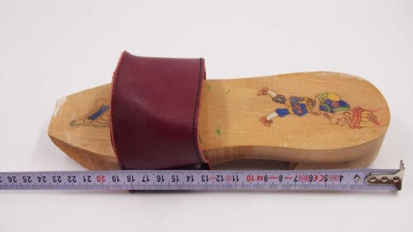 Sanat Taciri El Yapımı Karikatür Karagöz Hacıvat Nalin - Duvar SüsüTakunya - Ahşap Terlik no 2 - Resim 2