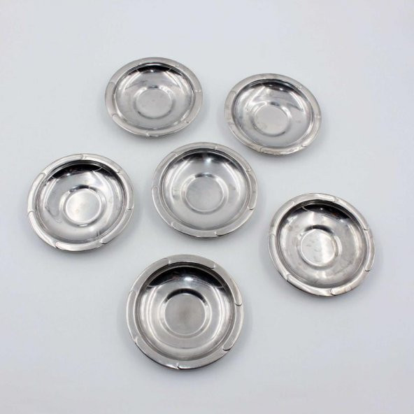 Eski - Dalgalı Kenar 6 Adet Çay Bardağı Tabağı Mini Çerezlik - Lokumluk - Şekerlik Lot - 3