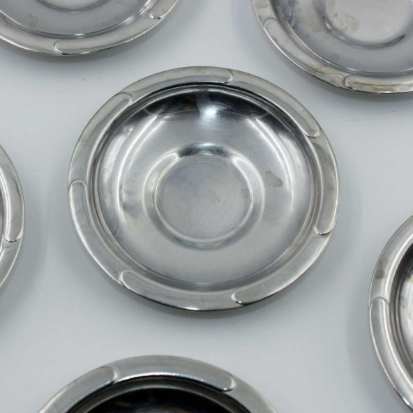 Eski - Dalgalı Kenar 6 Adet Çay Bardağı Tabağı Mini Çerezlik - Lokumluk - Şekerlik Lot - 3 - 2