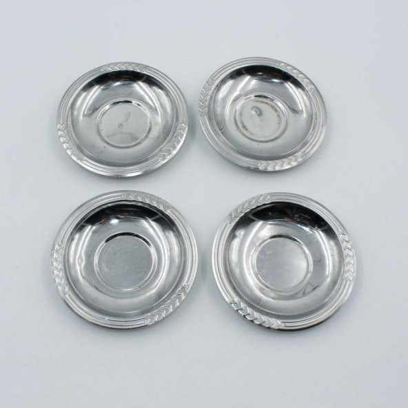 Eski - Ok Kenar - 4 Adet Çay Bardağı Tabağı Mini Çerezlik - Lokumluk - Şekerlik Lot - 13