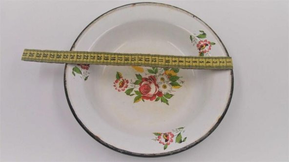 Sanat Taciri- Eskilerden Emaye Tabak - Dekorluk -Bahçe Ev Dekoru - Resim 2