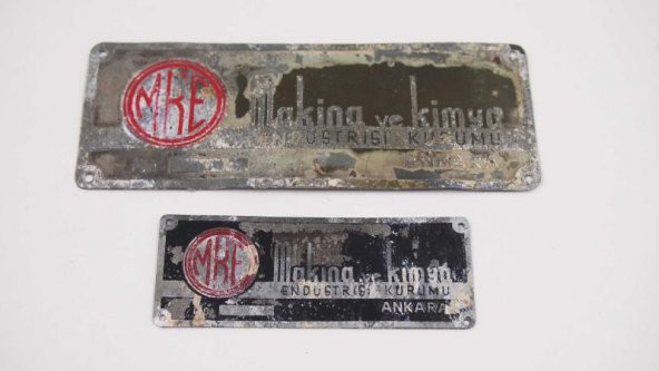 Antika - MKE - MAKİNE KİMYA - Firma - İş yeri - Marka Yazılı Tabela Koleksiyon Parçaları - Resim 3