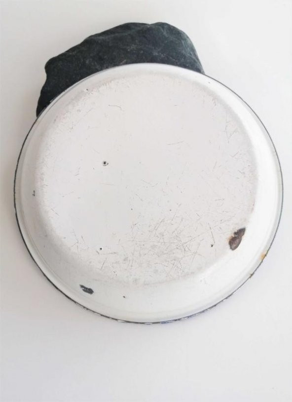 Sanat Taciri- Eskilerden Emaye Tabak - Dekorluk -Bahçe Ev Dekoru - Resim 3