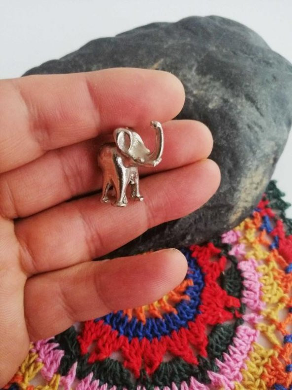 Antika 1 Adet Minyatür Metal Fil Biblosu - Resim 2