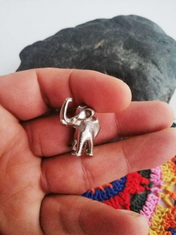 Antika 1 Adet Minyatür Metal Fil Biblosu - Resim 3