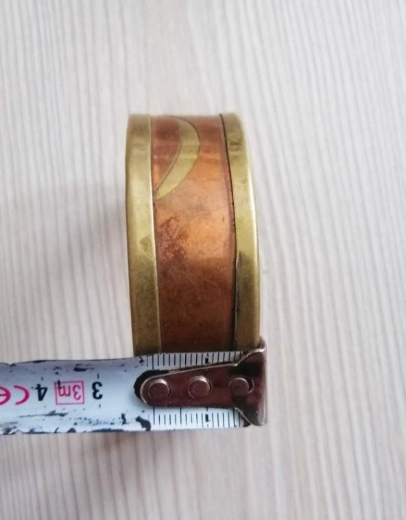 Bakır Pirinç El işi Otantik Bilezik Gerçek Vintage Osmalı Takı Ürün NO 5409