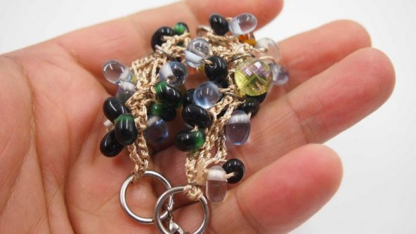 Sanat Taciri- Boncuklu Taşlı Bileklik - Otantik Bileklik - 3