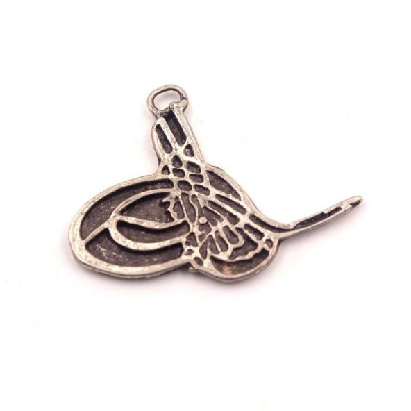 Antik Gümüş Renkli Ormanlı Tuğrası Metal Kolye Ucu