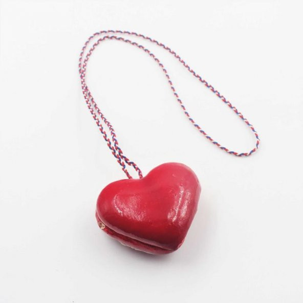 Hırvatistan - Zagreb Hatırası Kırmızı Kalpli Kolye - Resim 2