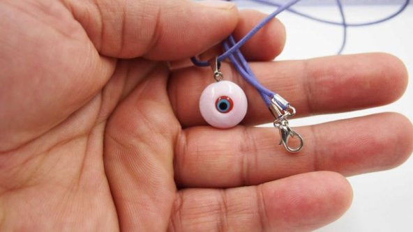 Sanat Taciri- El Yapımı El İş Eskilerden Cam Nazar Boncuklu Kolye - Bileklik - Takı Turuncu