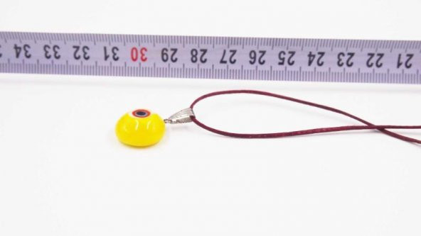 Sanat Taciri- El Yapımı El İş Eskilerden Cam Nazar Boncuklu Kolye - Bileklik - Takı sarı 22 - 2