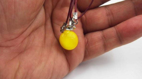 Sanat Taciri- El Yapımı El İş Eskilerden Cam Nazar Boncuklu Kolye - Bileklik - Takı sarı 22 - 3