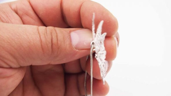 Sanat Taciri- Kelebek Zincirli Kolye - Resim 4