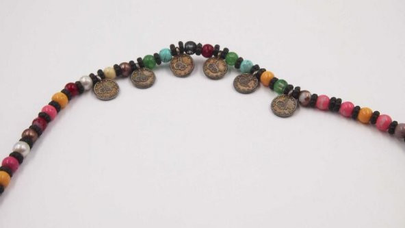 Sanat Taciri- El İşi Eskilerden Antika Tuğra Paralı Boncuk Kolye