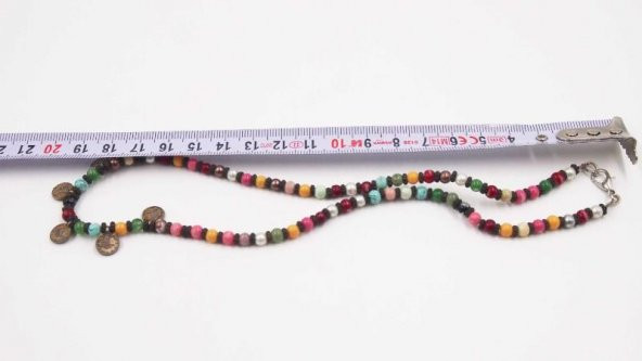 Sanat Taciri- El İşi Eskilerden Antika Tuğra Paralı Boncuk Kolye - 3