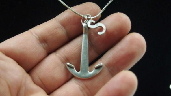 Sanat Taciri- Sıfır N Harfli Çapa Zincirli Kolye