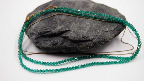 Sanat Taciri- Mavi Taşlı Zincirli Kolye