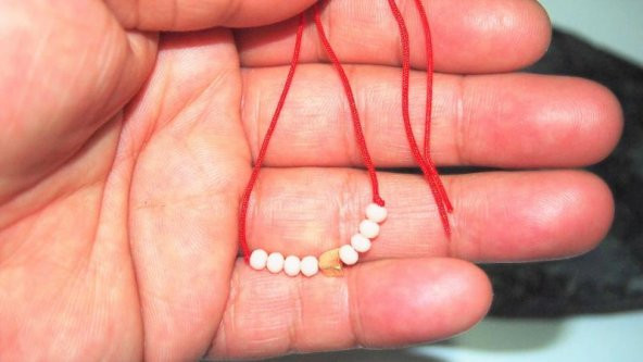 Sanat Taciri- Kırmızı İpli El Yapımı Bileklik - Resim 2