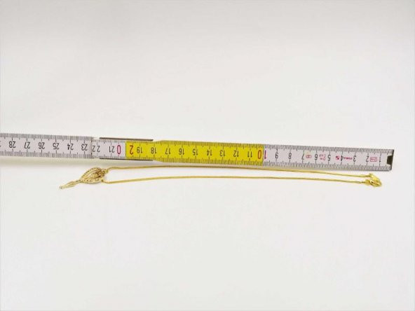 Altın Sarısı Kolyeli Kalp Ve Ok Temalı Kolye Takı Malzemesi Bujiteri - 3