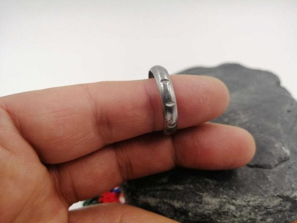 1 ADET RETRO İNCE YÜZÜK METAL YÜZÜK - 2