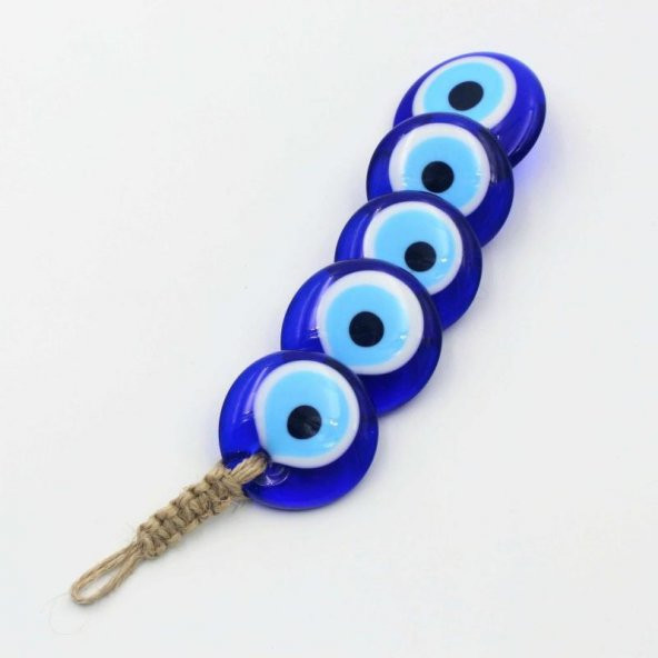 5 Boncuklu Nazarlık - Kapı - Duvar Süsü Nazarlık - Duvara Asmalı Nazar Boncuğu - Resim 2