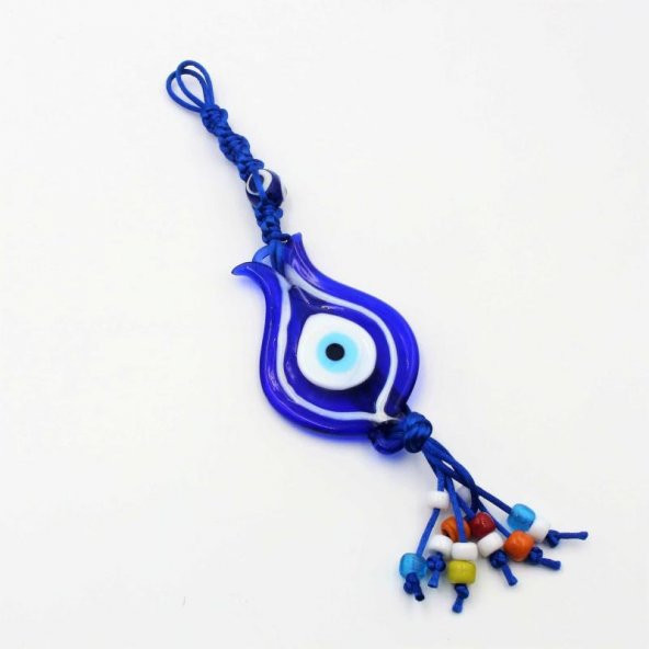 El Yapımı LALE Şeklinde Cam Nazar Boncuğu Kapı - Duvar Süsü Nazarlık - Duvara Asmalı Nazarlık No - 1