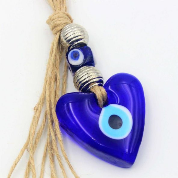 Kalp Şeklinde Nazarlık - Kapı - Duvar Süsü Nazarlık - Duvara Asmalı KALPLİ Nazar Boncuğu - No. 4 - Resim 2