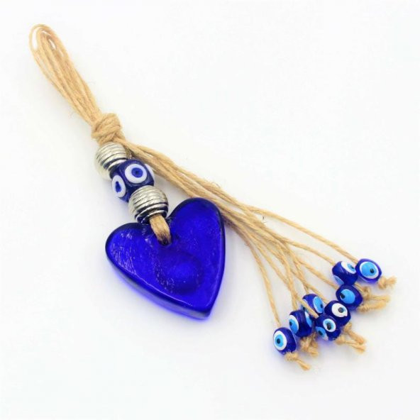 Kalp Şeklinde Nazarlık - Kapı - Duvar Süsü Nazarlık - Duvara Asmalı KALPLİ Nazar Boncuğu - No. 4 - Resim 4