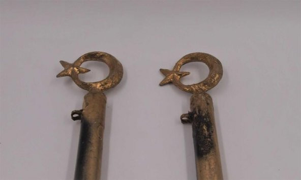 1 Adet Flama- Siyah Ay yıldız Başlıklı Koruma Demiri - Eskort Demir Türk Bayrağı ürün görseli