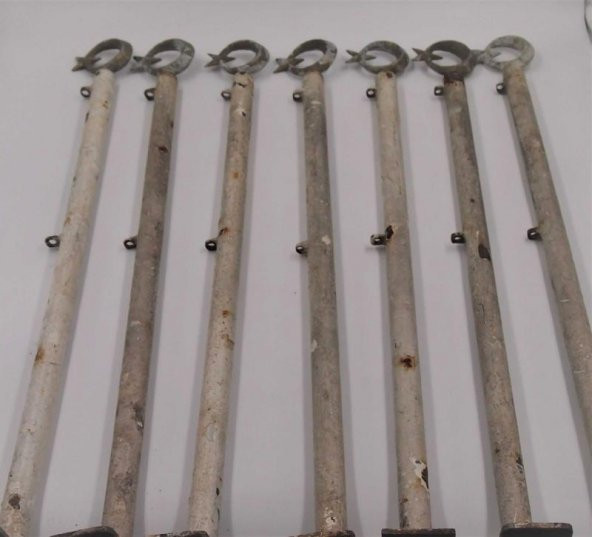 1 Adet Ay yıldız Başlıklı Eskort Demiri - Türk Bayrağı - Metal Özel Yapım Demir - 2