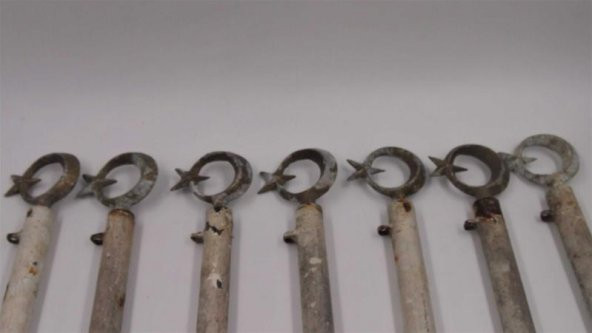 1 Adet Ay yıldız Başlıklı Eskort Demiri - Türk Bayrağı - Metal Özel Yapım Demir - 3