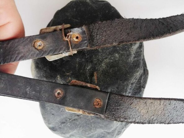 Eskilerden Gerçek Kalın Deri Tüfek Askısı Omuz Askısı no 5 - Resim 3