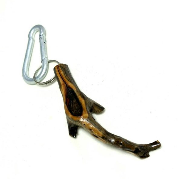 Ağaç Dalından Tasarım Anahtarlık - Organik Ağaç Parçası Anahtarlık