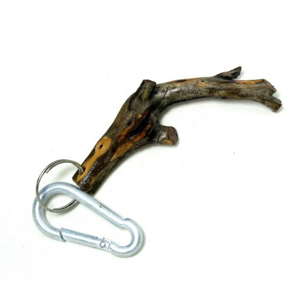 Ağaç Dalından Tasarım Anahtarlık - Organik Ağaç Parçası Anahtarlık - 2