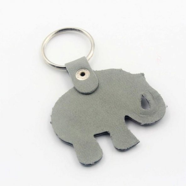 GRİ FİL Nazar Boncuklu Deri SIFIR Anahtarlık  Hediye Paketinde Gönderilecektir - Resim 2
