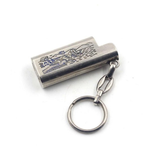 Ayvalık Yazı ve Manzarası Metal Çakmaklık - Anahtarlık - 2