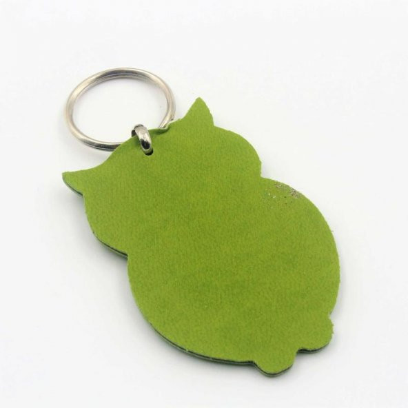 YEŞİL BAYKUŞ Nazar Boncuklu Deri SIFIR Anahtarlık  Hediye Paketinde Gönderilecektir - Resim 2