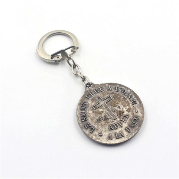 Antika Aziz Pere Metal Anahtarlık  Antika PAPA Anahtarlık - Resim 2