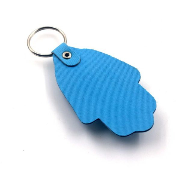 CAM Nazar Boncuklu MAVİ Deri Anahtarlık - Çanta Süsü Anahtarlık - Resim 2