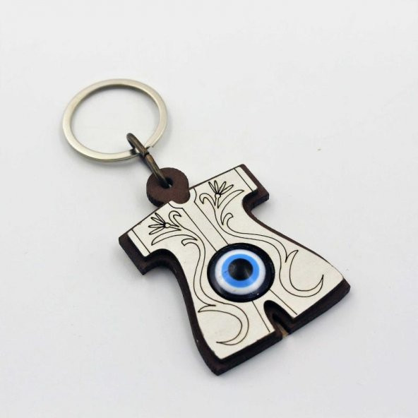 sk - Osmanlı Kaftan Nazar Boncuklu AHŞAP SIFIR Anahtarlık  Hediye Paketinde Gönderilecektir ürün görseli 1