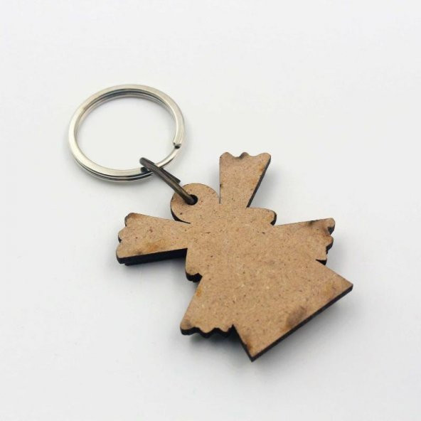 sk - YEL DEĞİRMENİ Nazar Boncuklu AHŞAP SIFIR Anahtarlık  Hediye Paketinde Gönderilecektir - Resim 2