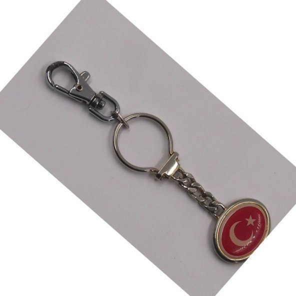 Sanat Taciri  Türk Bayrağı Çift Taraflı Metal Anahtarlık ürün görseli
