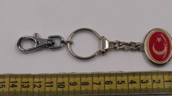 Sanat Taciri  Türk Bayrağı Çift Taraflı Metal Anahtarlık - Resim 2