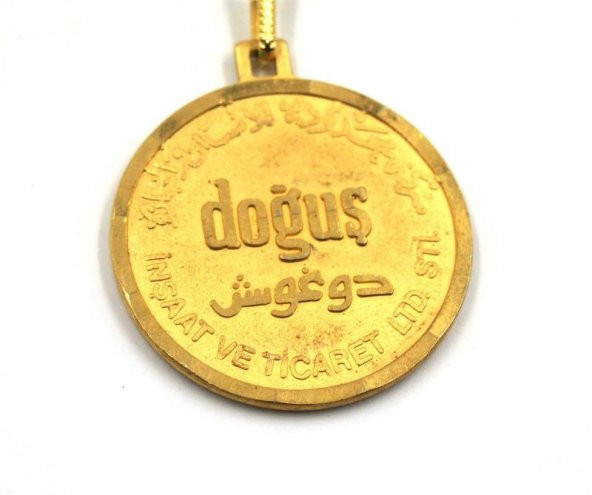 Sanat Taciri  Antika Koleksiyonluk Altın Sarısı Doğuş Arapça Ve Türkçe Yazılı Anahtarlık - Resim 2