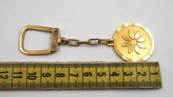 Sanat Taciri  Antika Koleksiyonluk Altın Sarısı Anahtarlık - Resim 2