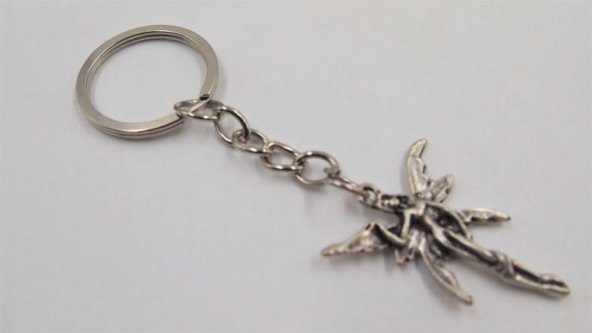 Sanat Taciri- Gümüş Renkte Melek Anahtarlık - Metal Anahtarlık - 1