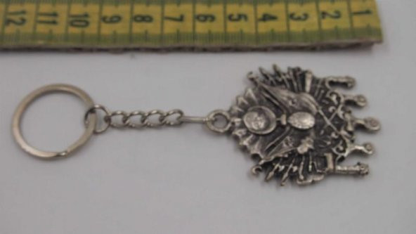 Sanat Taciri- Gümüş Renkte Anahtarlık - Metal Anahtarlık - Resim 2