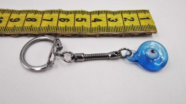 Sanat Taciri  Antika Koleksiyonluk Cam Nazarlık Anahtarlık - Resim 2