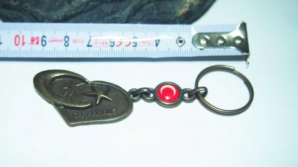 Sanat Taciri - Bronz Renkte Çanakkale Ay Yıldız Temalı Metal Anahtarlık ürün görseli 1